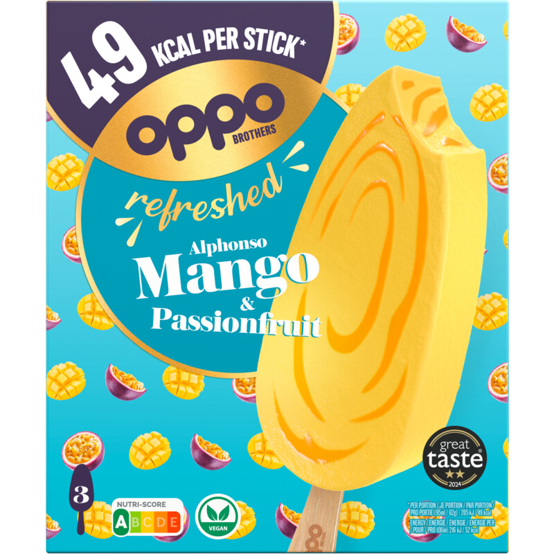 Een afbeelding van Oppo Brothers Refreshed mango & passionfruit