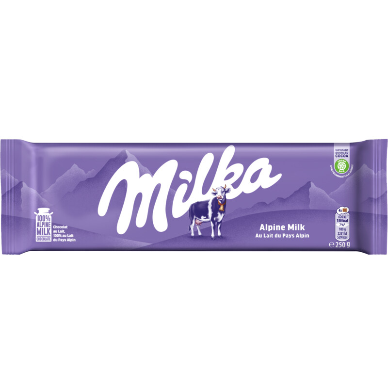 Een afbeelding van Milka Chocoladereep alpenmelk