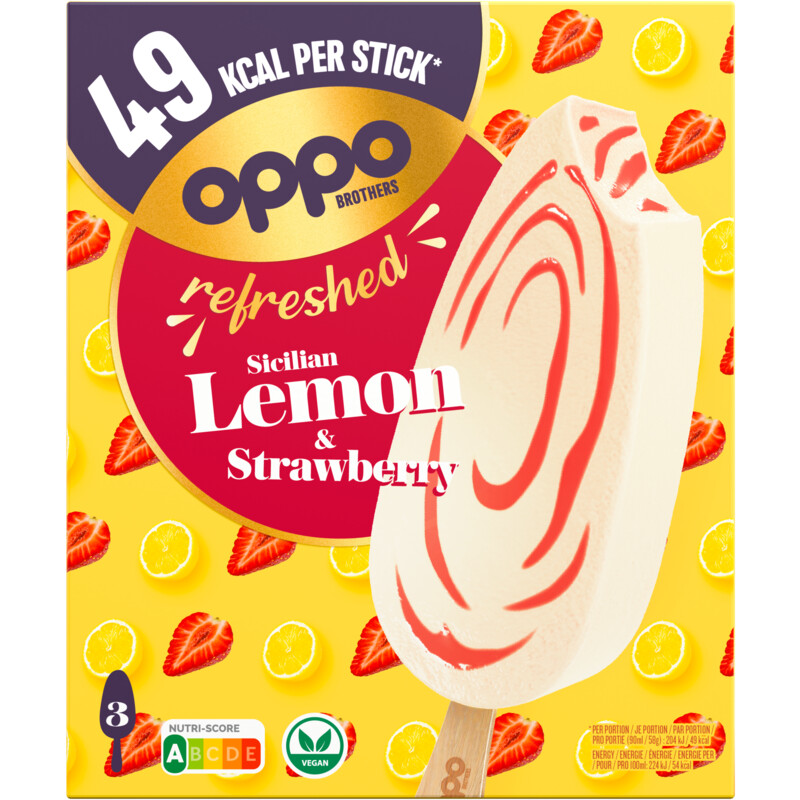 Een afbeelding van Oppo Brothers Refreshed sicilian lemon & strawberry