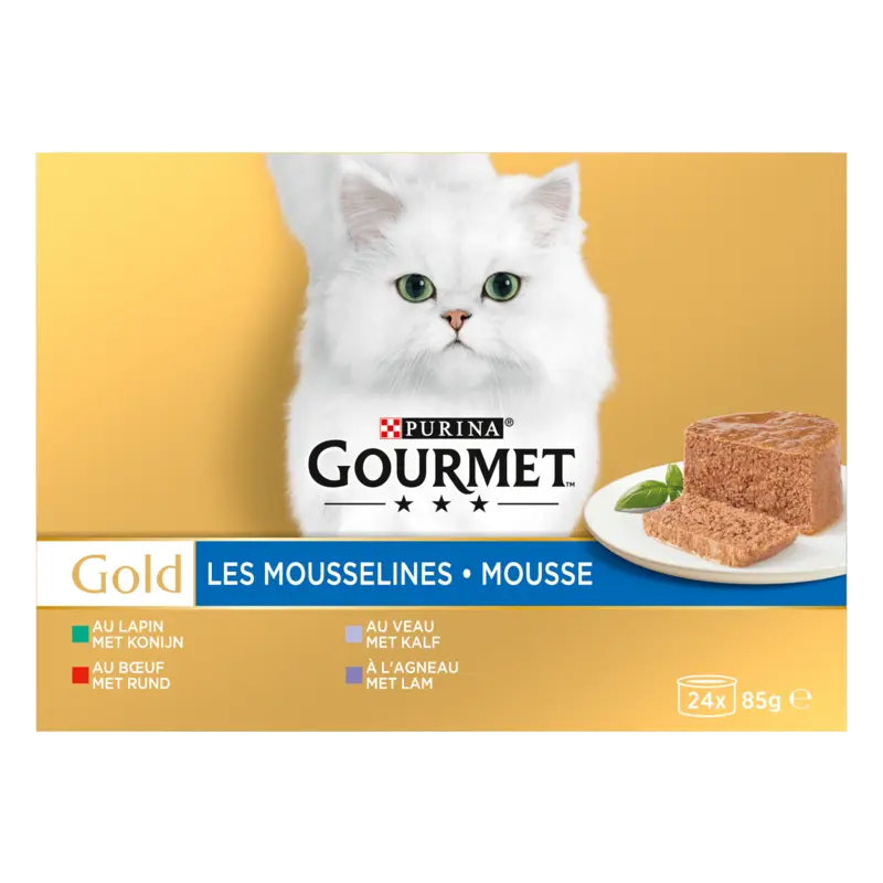 Gold Mousse met Konijn, Rund, Kalf en Lam