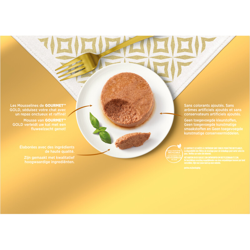 Een afbeelding van Gourmet Gold mousse met konijn rund kalf lam