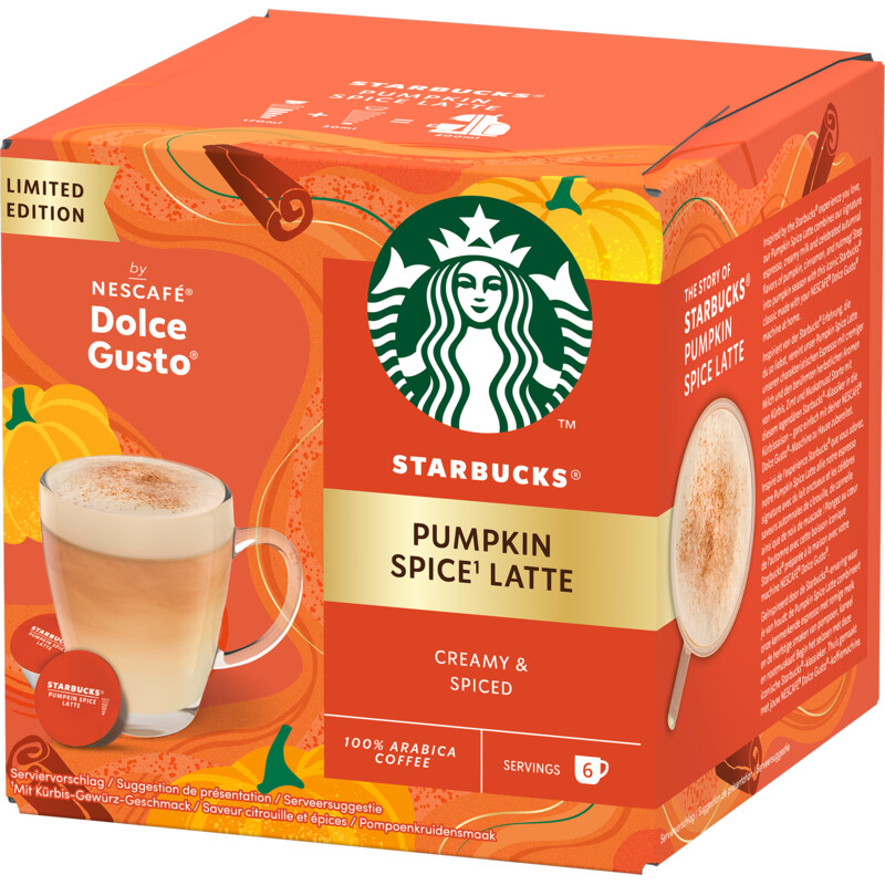Een afbeelding van Starbucks Dolce gusto pumpkin spice latte capsules