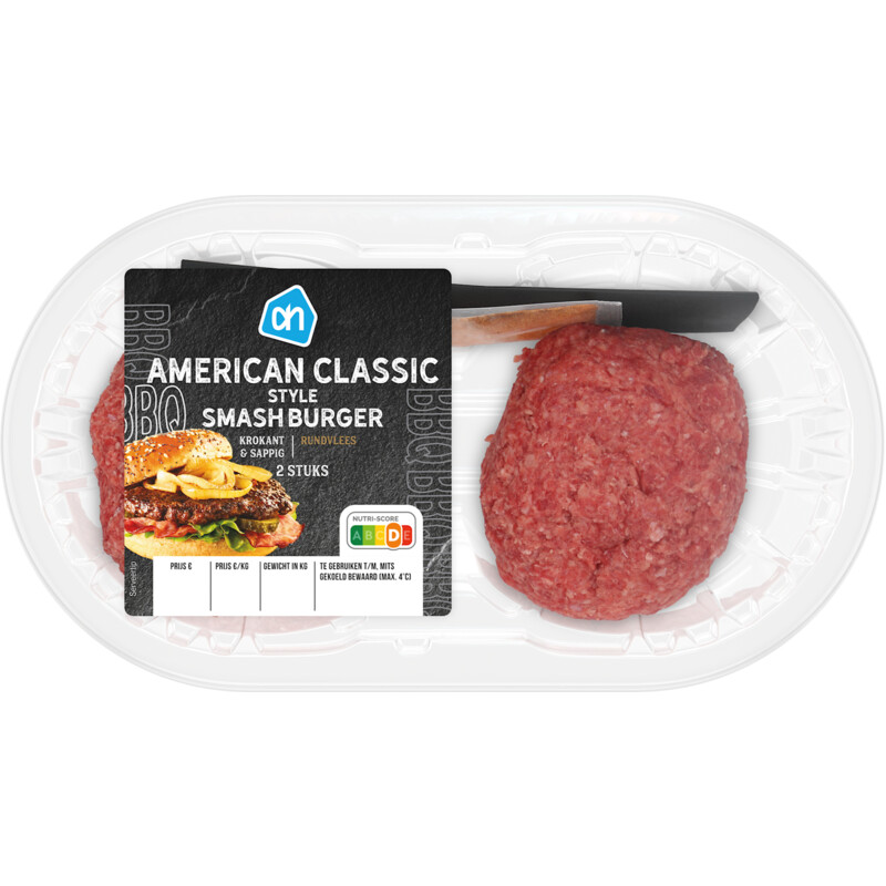 Een afbeelding van AH BBQ smashburger American classic