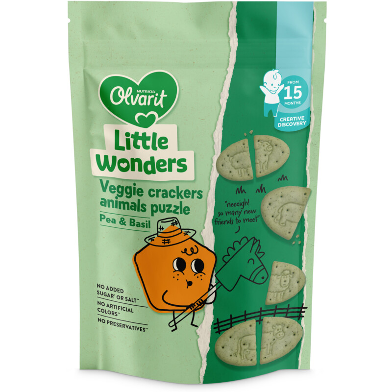 Een afbeelding van Olvarit Puzzel crackers erwt basilicum 15m+