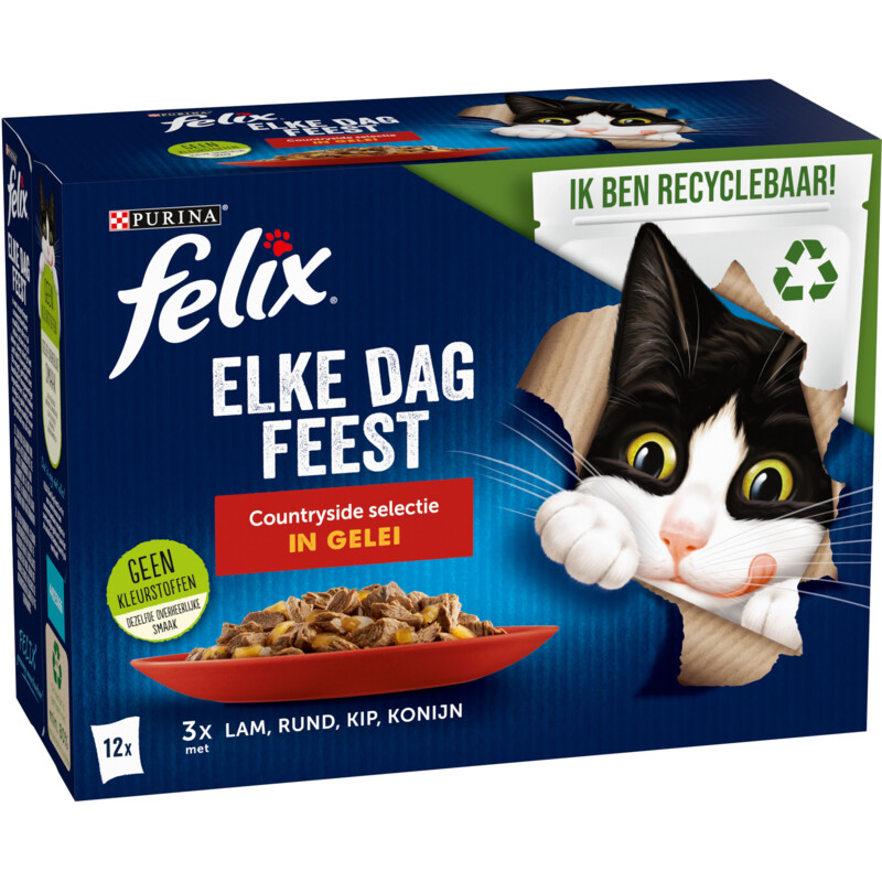 Een afbeelding van Felix Elke dag feest countryside gelei