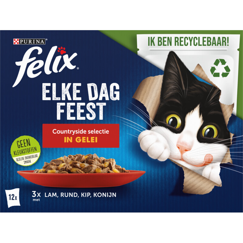 Een afbeelding van Felix Elke dag feest countryside gelei