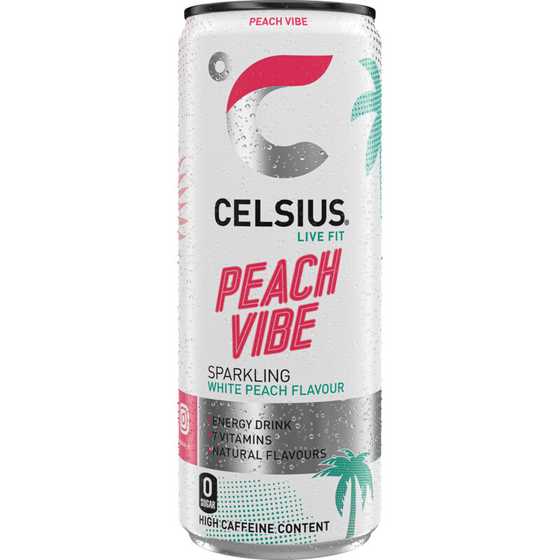 Een afbeelding van Celsius Sparkling peach vibe