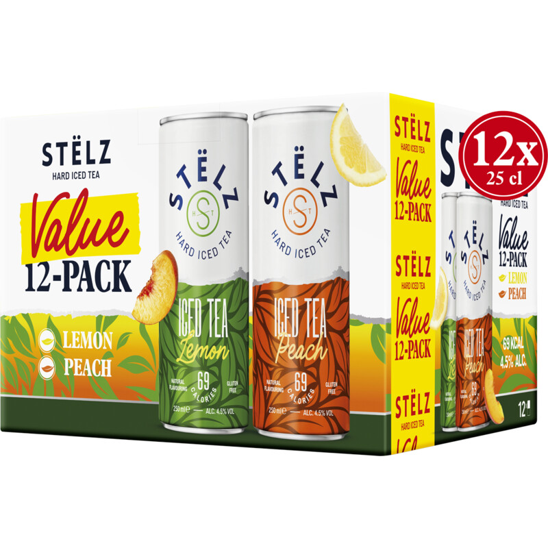 Een afbeelding van Stëlz Hard iced tea 12-pack
