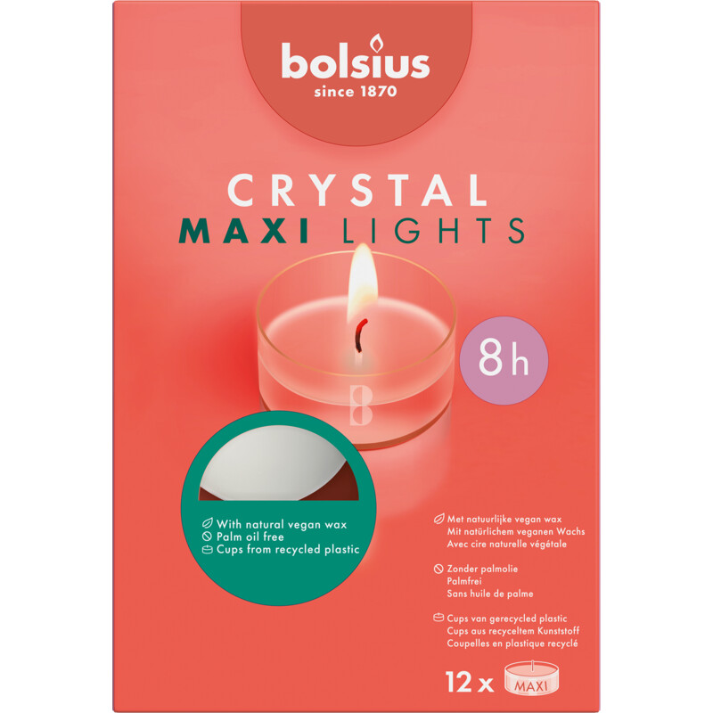 Een afbeelding van Bolsius Waxinelichtje maxi clear cup 8