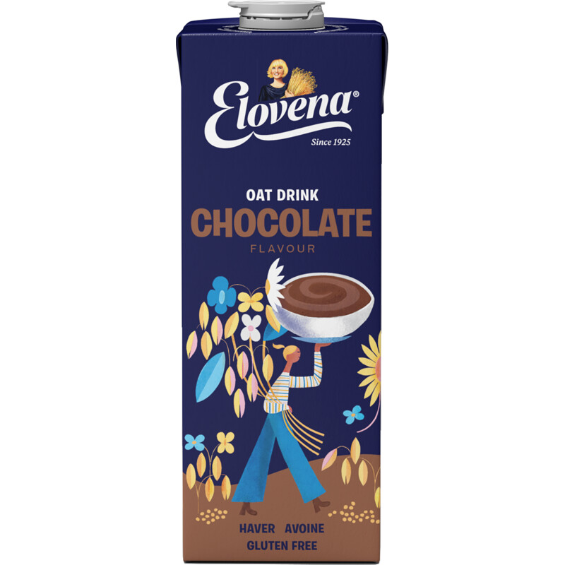 Een afbeelding van Elovena Haver drink chocolade