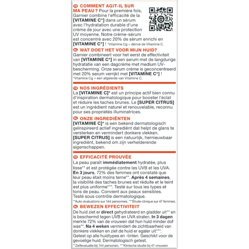 Een afbeelding van Garnier Serum cream Vitamine C SPF25