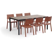Een afbeelding van Keter Lissabon 200 6x stoel terracotta