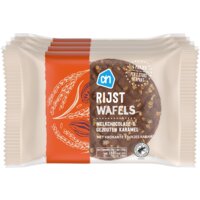 Een afbeelding van AH Rijstwafels melkchocolade 4-pack