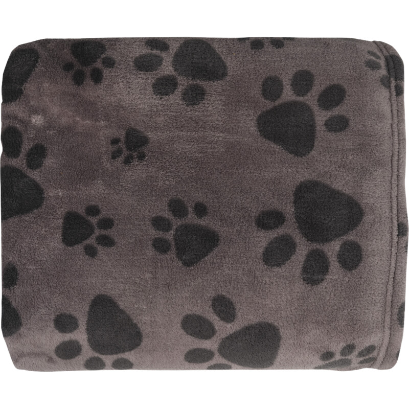 Een afbeelding van Tutti home Plaid pootafdruk grijs 130x170cm