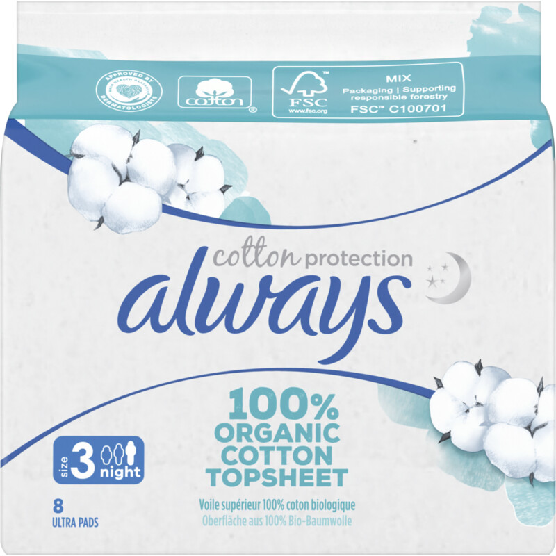 Een afbeelding van Always Maandverband organic cotton night