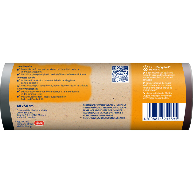 Een afbeelding van Swirl Vuilniszakken met fixeerband 20 liter