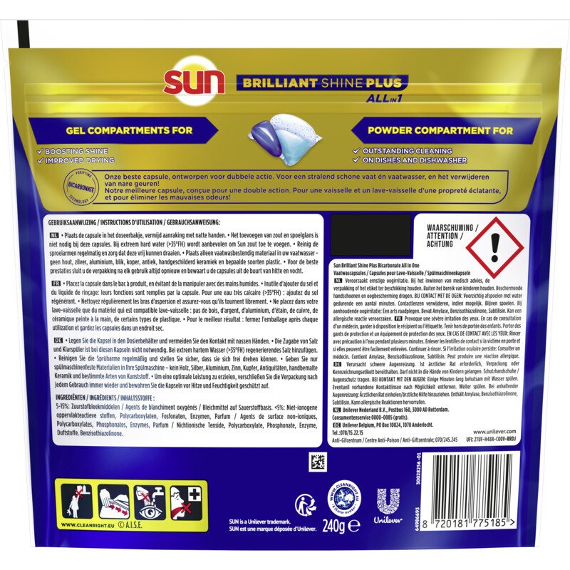 Een afbeelding van Sun Bicarbonate vaatwascapsules