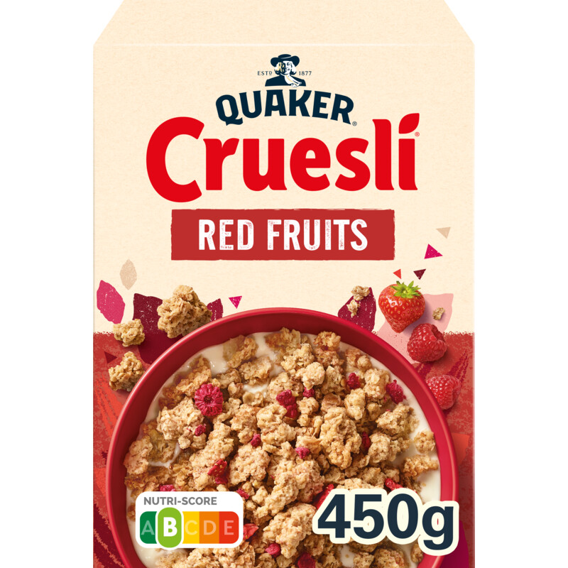 Een afbeelding van Quaker Cruesli rood fruit