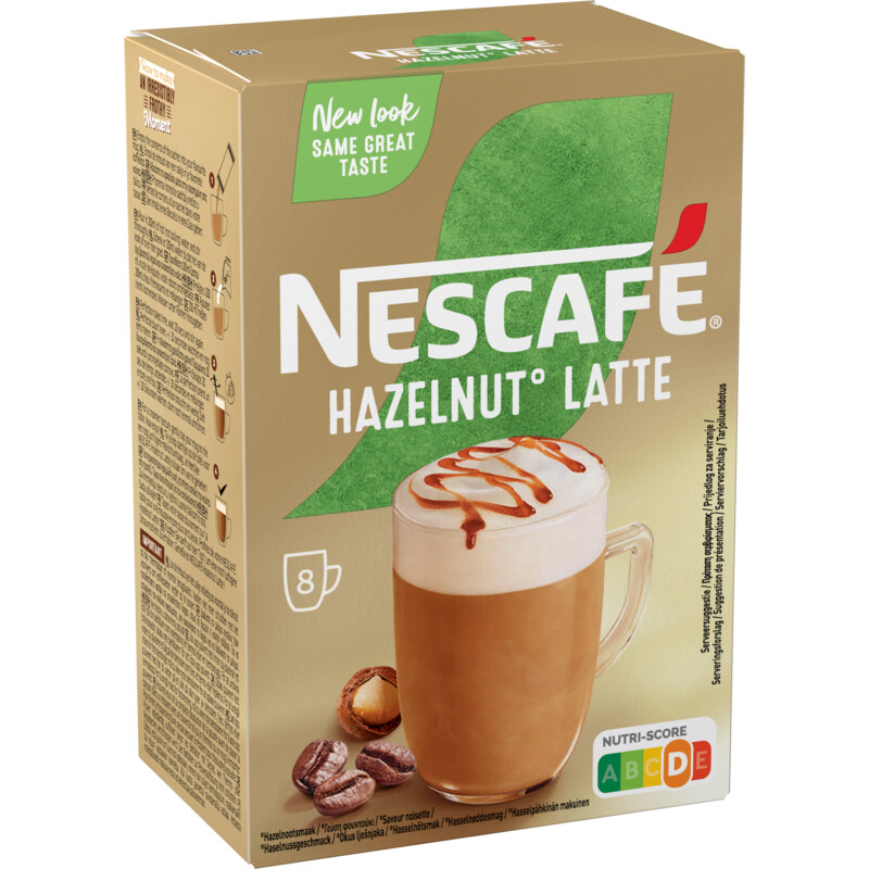 Een afbeelding van Nescafé Hazelnut latte oploskoffie