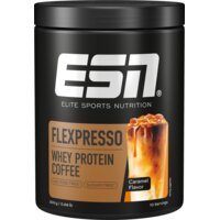 Een afbeelding van ESN Flexpresso whey protein coffee caramel