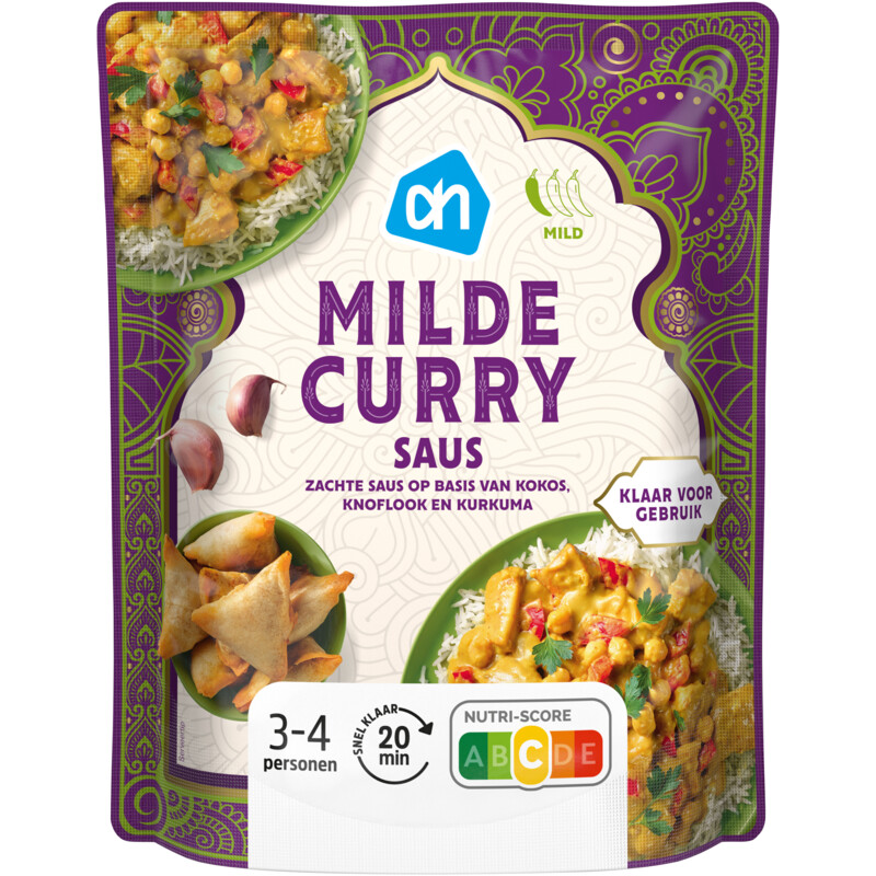 Een afbeelding van AH Milde curry saus
