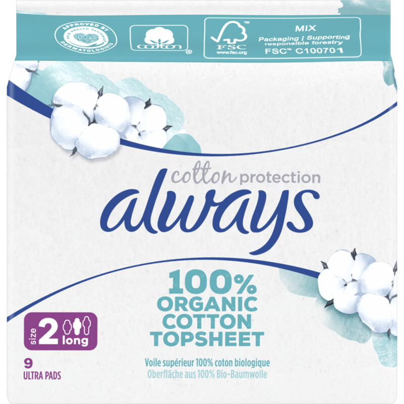 Een afbeelding van Always Maandverband organic cotton long plus