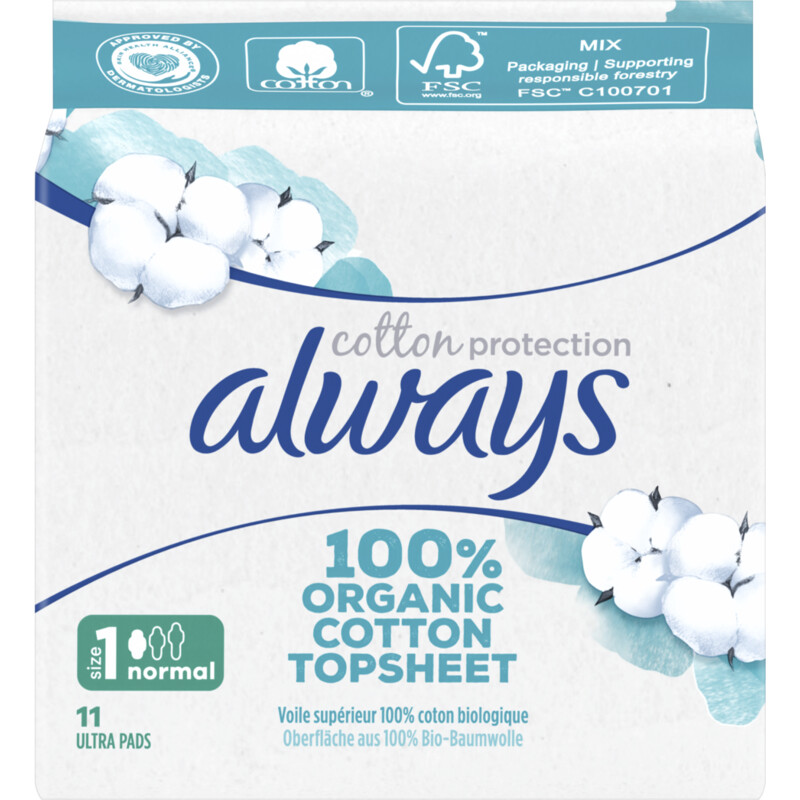 Een afbeelding van Always Maandverband organic cotton normal plus