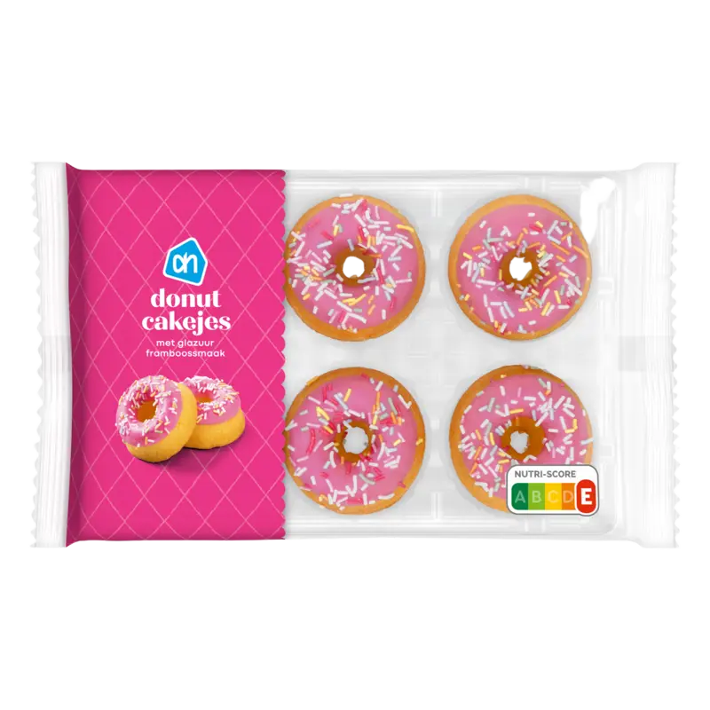 Donut cakejes met glazuur framboossmaak