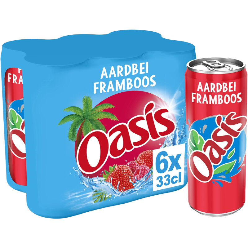 Een afbeelding van Oasis Aardbei framboos 6-pack