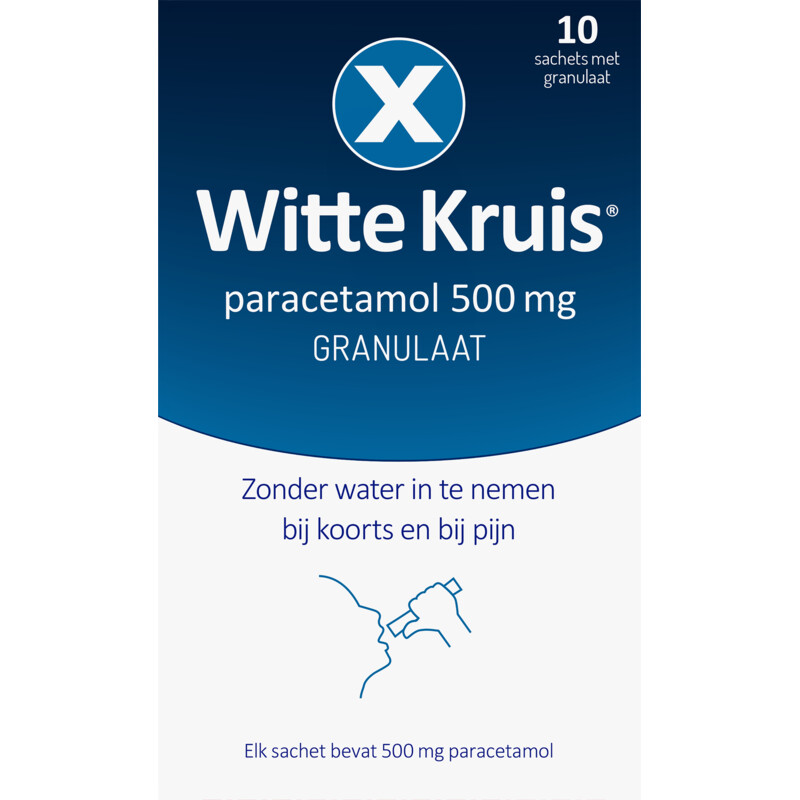 Een afbeelding van Witte kruis Paracetamol 500mg granulaat