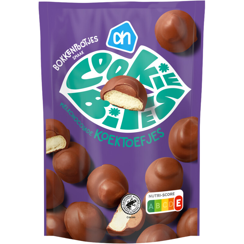 Een afbeelding van AH Cookie bites koektoefjes bokkenpootjes