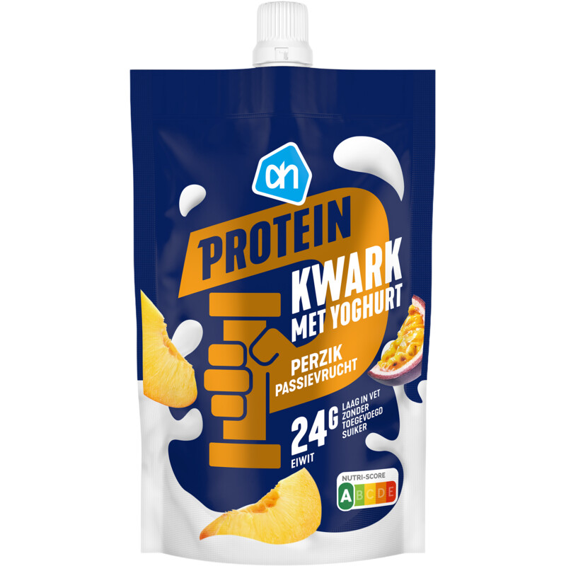 Een afbeelding van AH Protein kwark met yoghurt perzik passie