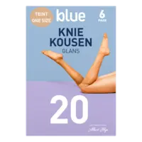 Blue Kniekousen glans teint 20 denier 1 maat