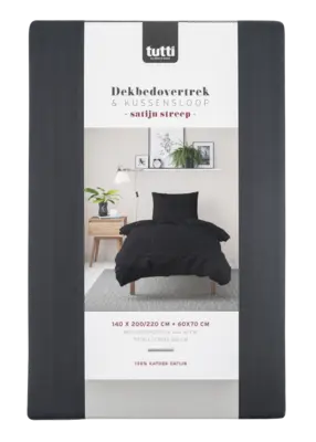 pdp-image-Tutti home Dekbedovertrek grijs streep 140x240cm