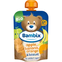 Bambix Apple, banana, orange & biscuit 6m+ bel