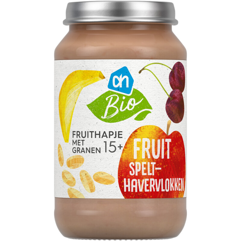 Een afbeelding van AH Biologisch Fruithapje met spelt en haver 15+