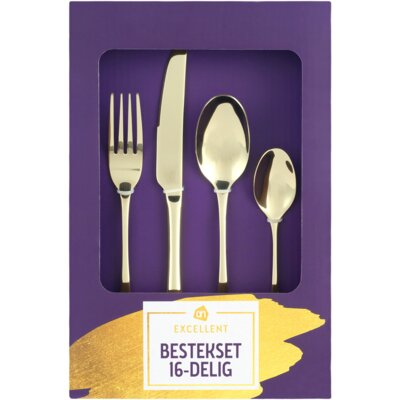 pdp-image-AH Excellent Bestekset 16-delig goudkleurig