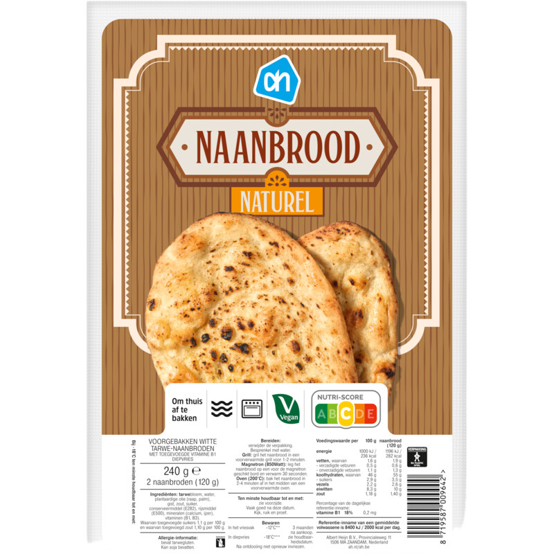Een afbeelding van AH Naanbrood naturel