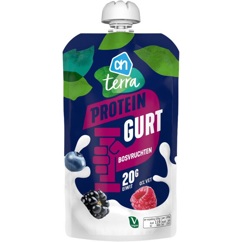 Een afbeelding van AH Terra Plantaardig protein gurt bosvruchten