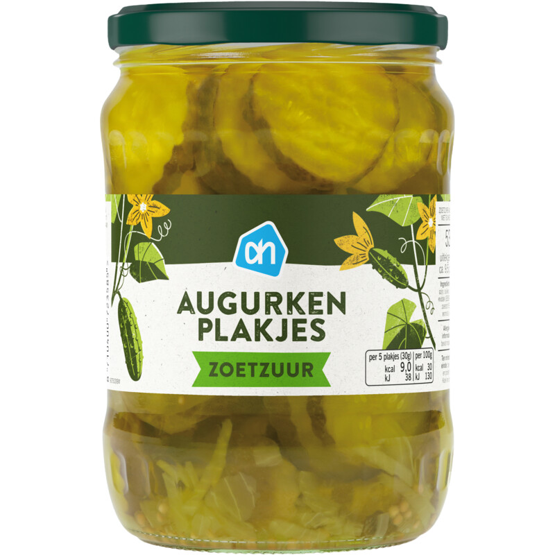 Een afbeelding van AH Augurken plakjes zoetzuur