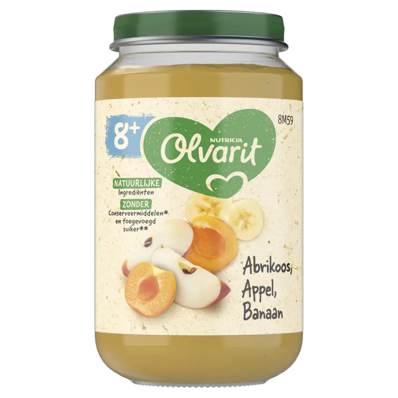 Olvarit Abrikoos appel banaan 8m+