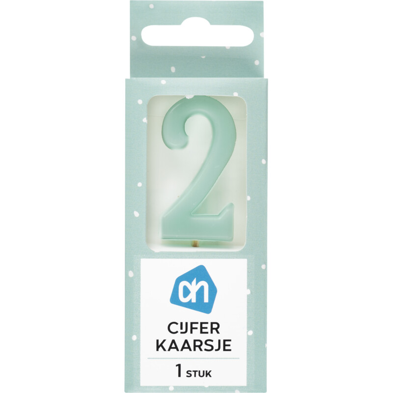 Een afbeelding van AH Kaars cijfer 2 kleur