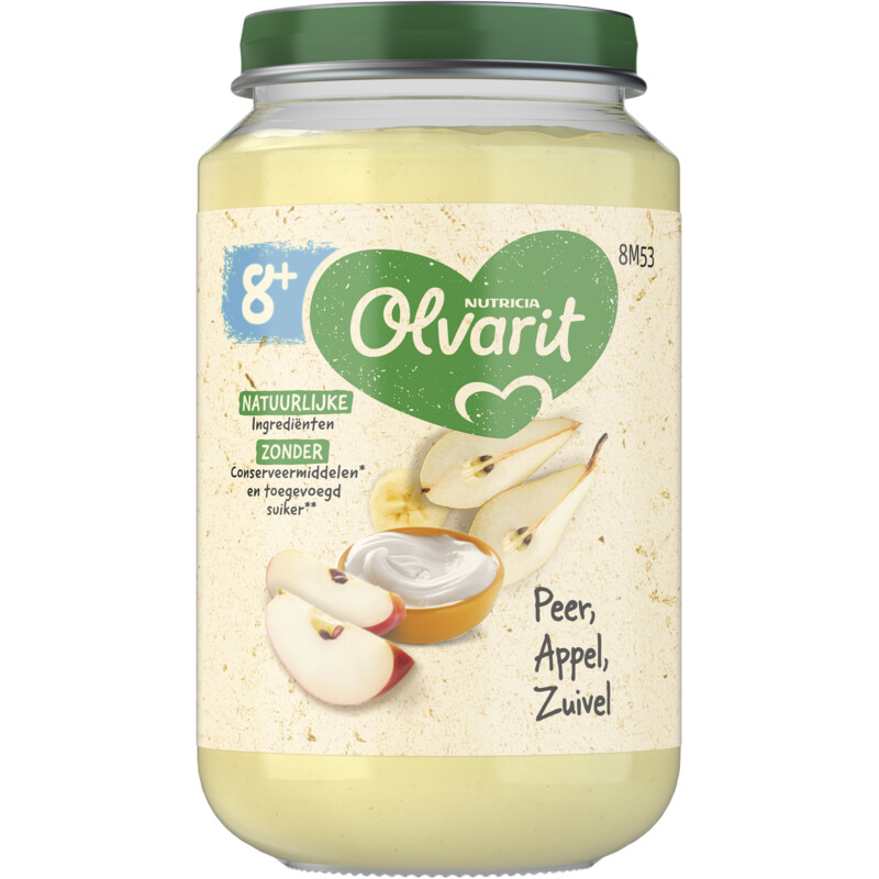 Een afbeelding van Olvarit Peer appel zuivel 8m+