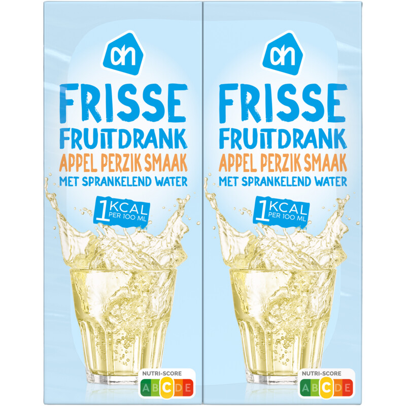 Een afbeelding van AH Frisse fruitdrank appel-perzik 1kcal