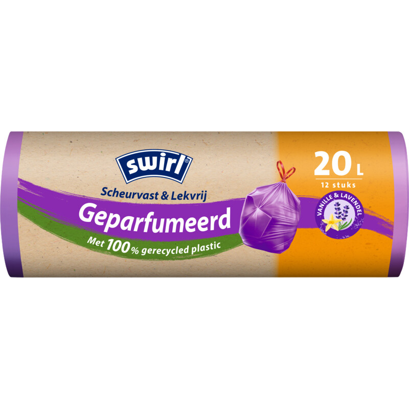 Een afbeelding van Swirl Vuilniszakken lavendeldroom 20 liter