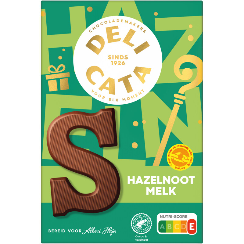 Een afbeelding van Delicata Chocoladeletter melk hazelnoot