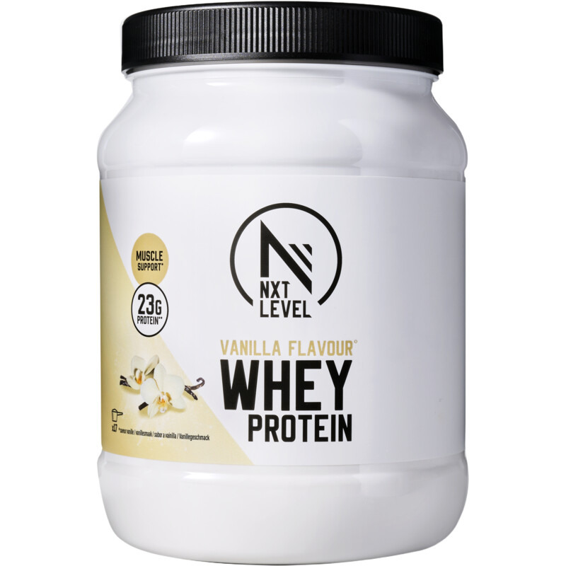 Een afbeelding van NXT Level Whey protein vanilla flavour