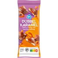 Een afbeelding van AH Reep melkchocolade dubbel karamel