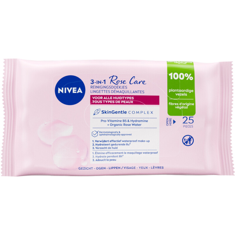 Een afbeelding van NIVEA Miccelair rose water reinigingsdoekjes