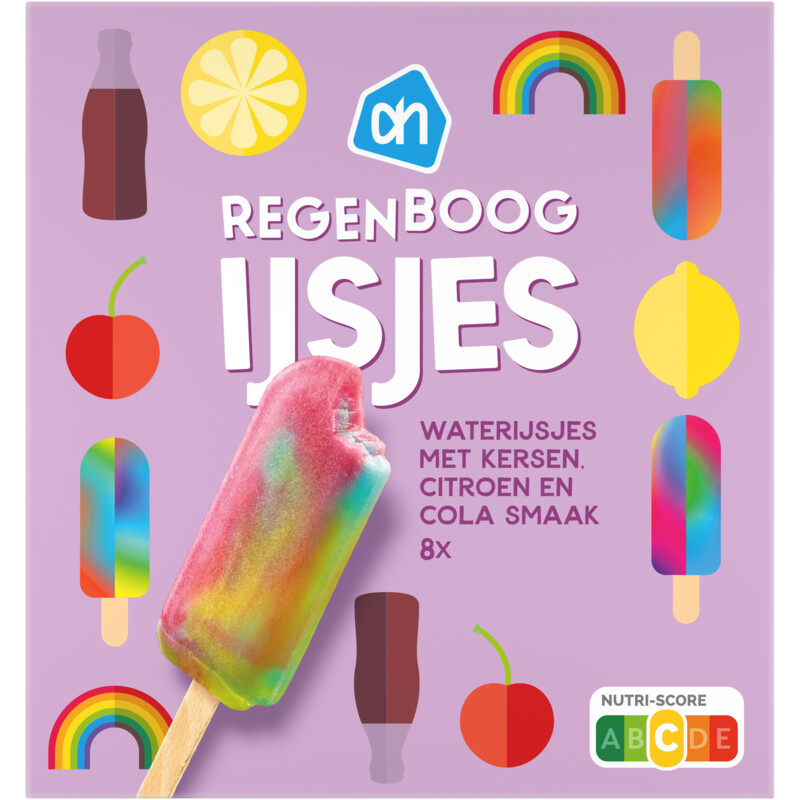Een afbeelding van AH Regenboog ijsjes